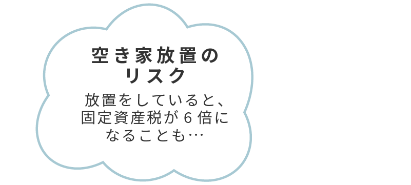 空き家放置のリスク：放置をしていると、固定資産税が6倍になることも…